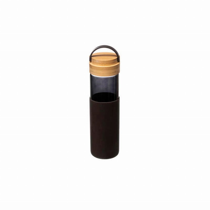 Hkh Garrafa Em Vidro E Silicone Preta 0,55 l