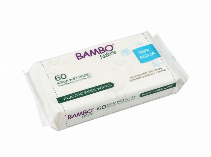 Toalhitas Bambo Nature Aquawipes 99% Água 60Un
