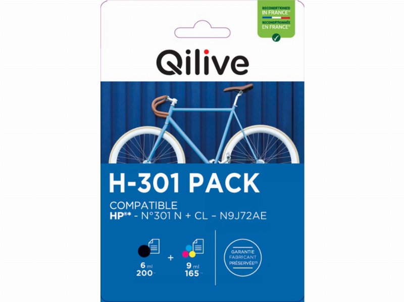 Pack Tinteiros Qilive Compatível Hp 301 Preto E Cor