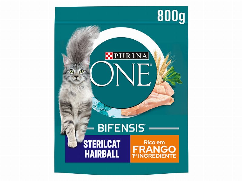 Ração Para Gato Purina One Esterilizado E Bolas Pêlo Com Frango 800 g