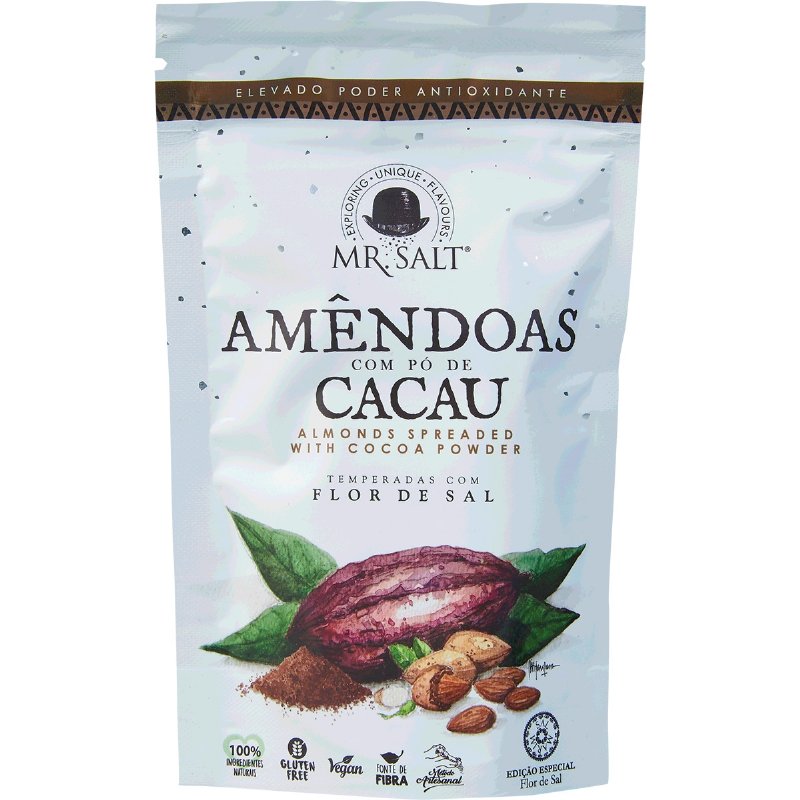 Amêndoas Torradas Com Sal E Pó De Cacau