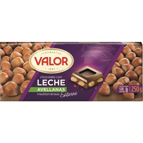 Chocolate De Leite Com Avelãs Mediterrâneas Inteiras Sem Glúten 250 g