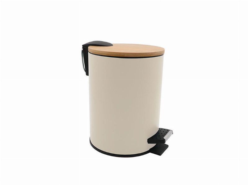 Caixote Lixo Metal Actuel Bege/Bamboo 3 l 23Cm