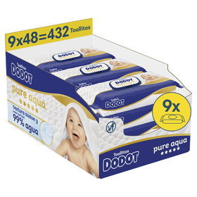 Toalhitas Bebé Aqua Pure Dodot 432 Un (9 X 48 Un)