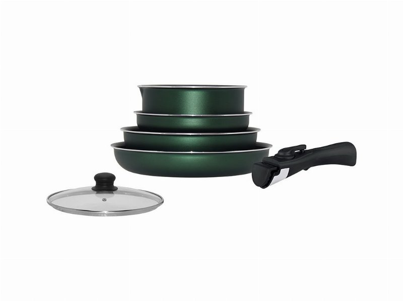 Trem De Cozinha Actuel Verde Aluminio Revestido 6 Peças
