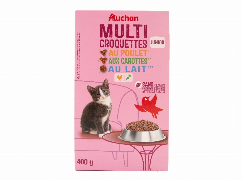 Ração Para Gato Júnior Auchan Com Frango Com Cenoura E Com Leite 400 g