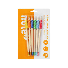 Lápis Grafite Grip Com Borracha Hb Note! 6 Un