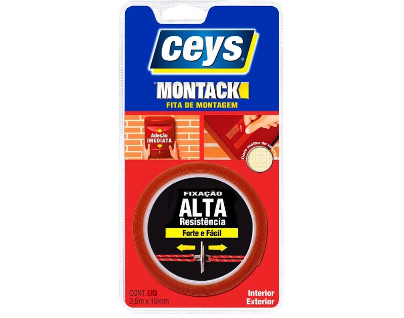 Fita De Montagem Dupla Face Ceys Montack 2.5Mx19Mm