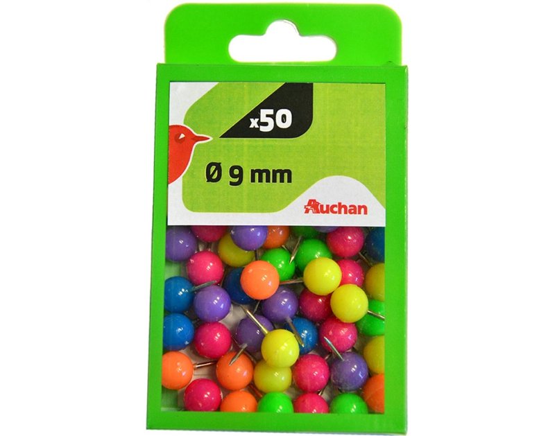 Pioneses Auchan Cores Sortidas 50 Unidades