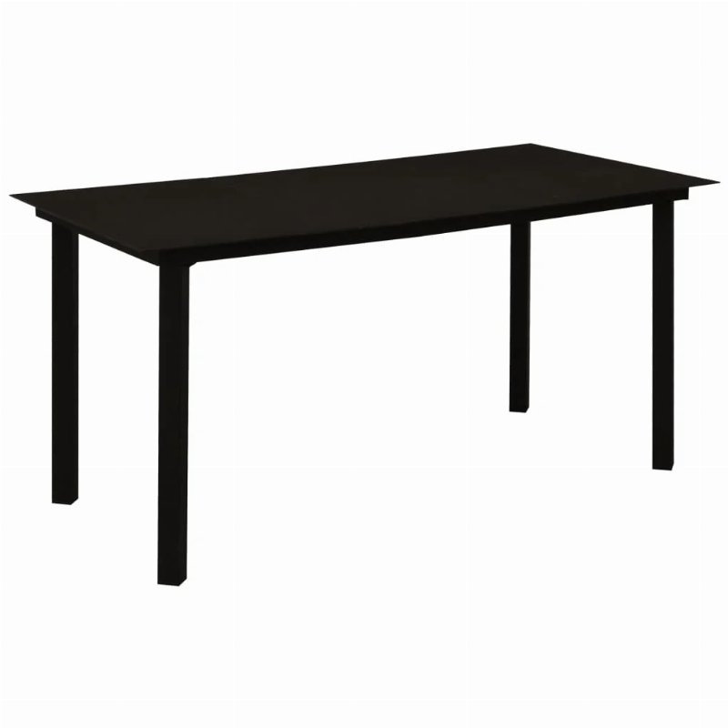 Hkh Mesa De Jantar Para Jardim Aço E Vidro - Preto
