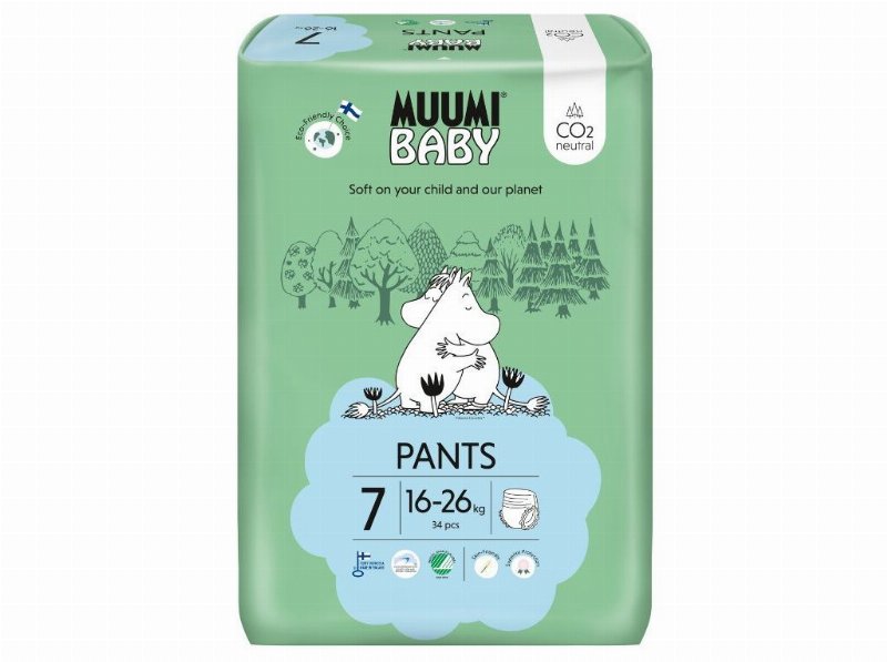 Fralda Cueca Muumi Baby Tamanho 7 (16-26 kg) 34Un