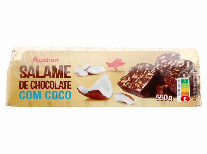 Salame De Chocolate Com Coco Auchan Fatias 550 g