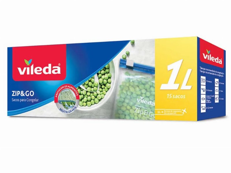 Sacos Vileda De Congelação Com Fecho 1 l