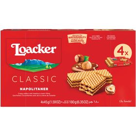 Bolachas Wafers Com Recheio De Avelã Loacker 4 X 45 gr