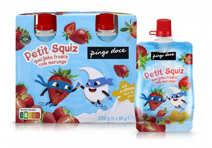 Iogurte Petit Squiz Morango Pack 4 Pingo Doce 0.32Kg