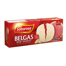 Bolachas Belgas Cobertas Com Red Velvet Saborosa 198 gr (6 Un)