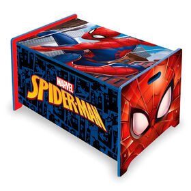 Banco E Baú De Madeira 62,5X40X37Cm Spider-Man Marvel