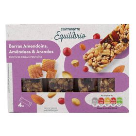 Barras De Amendoim, Amêndoa E Arando Continente Equilíbrio 100 gr (4 Un)
