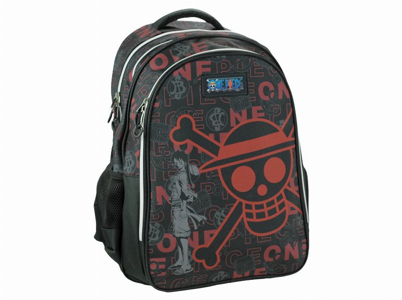 Mochila Grande Com 3 Fechos One Piece 35X44X18Cm