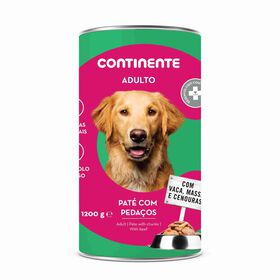 Comida Húmida Para Cão Adulto Pedaços Molho Vaca Continente 1,2 kg