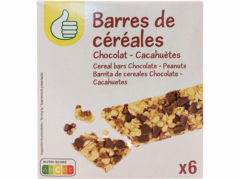 Barras De Cereais Polegar Chocolate Preto Amendoins 6 Un 126 g