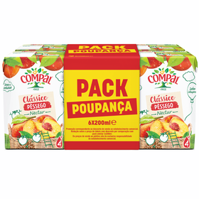 Néctar Pêssego Compal Clássico 6 X 20 cl