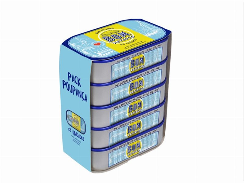 Atum Ao Natural Bom Petisco Pack Poupança 120Gx5