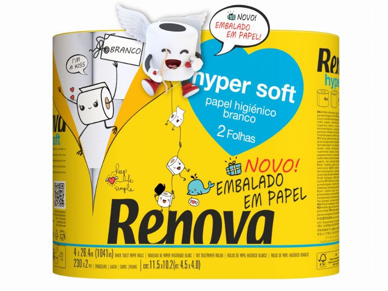 Papel Renova Higiénico 2 Folhas Hyper Soft 4Rolos