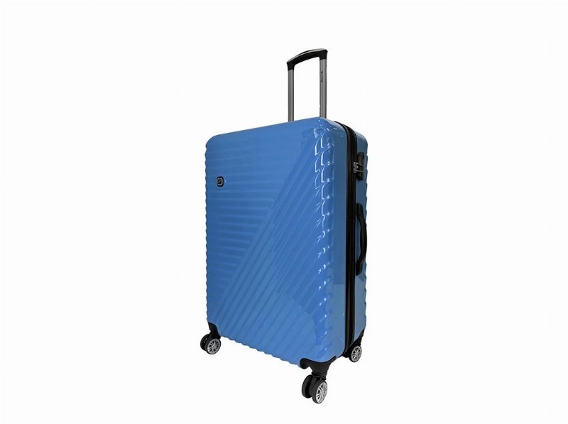 Mala De Viagem Grande Rígida Airport Azul 8 Rodas 74X51X29Cm