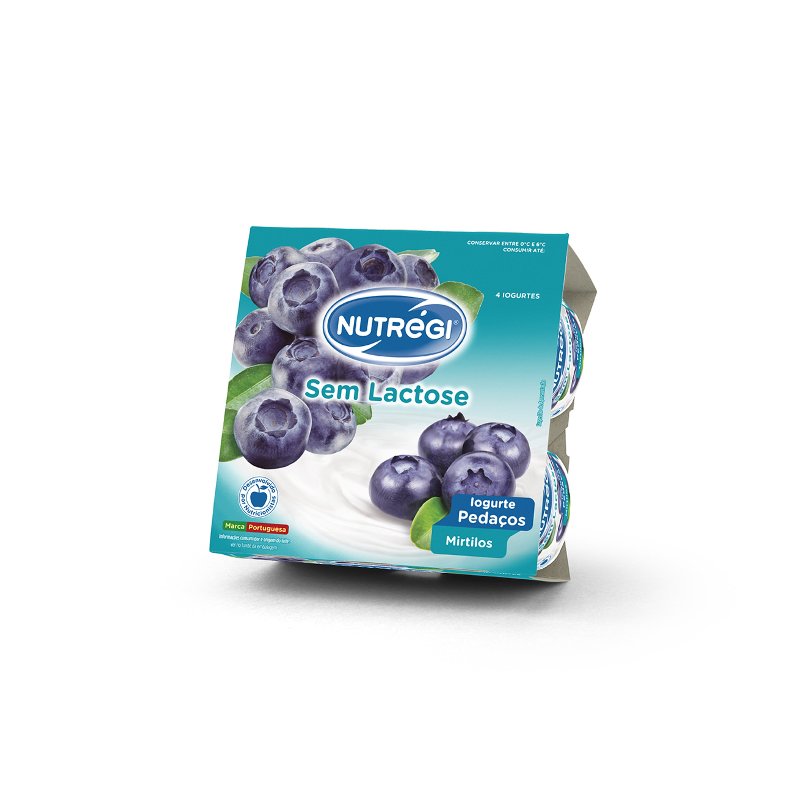 Iogurte Sem Lactose Pedaços De Mirtilos Pack 4 Unidades 120 g