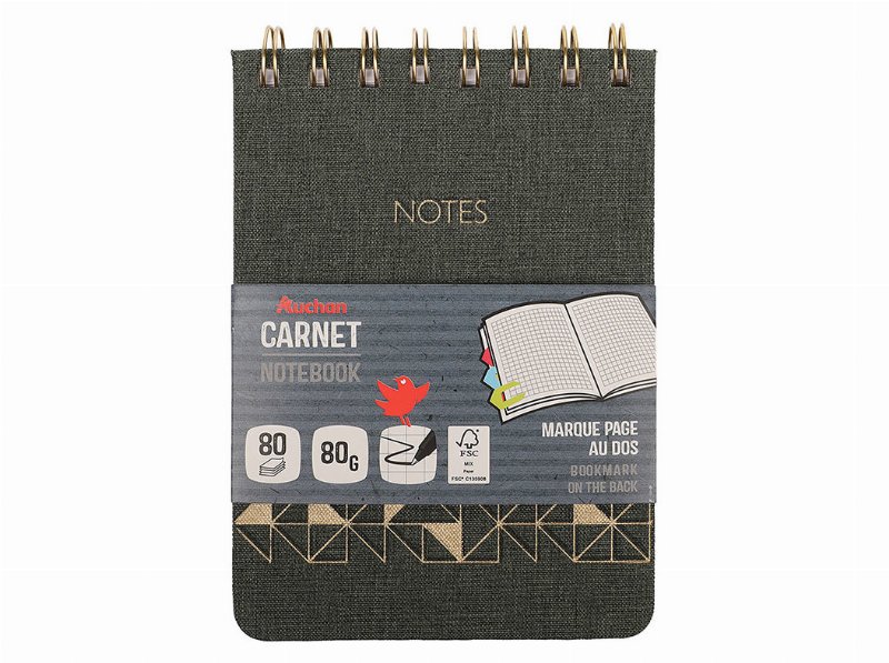 Caderno A6 Auchan Capa Tecido
