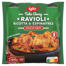 Ravioli Ricotta E Espinafres Com Molho De Tomate Iglo 300 gr