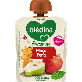 Saqueta De Fruta Maçã E Pera Frutapura +6M Blédina 85 gr