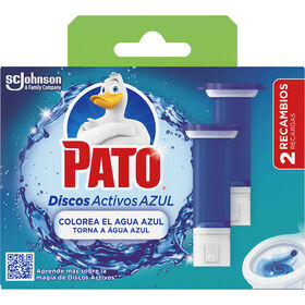 Discos Sanitários Ativos Recargas Água Azul Pato 2 Un