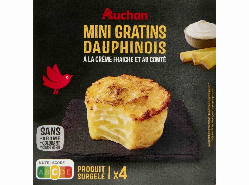 Mini Gratinados Auchan Batata Natas E Queijo 4Un 480 g
