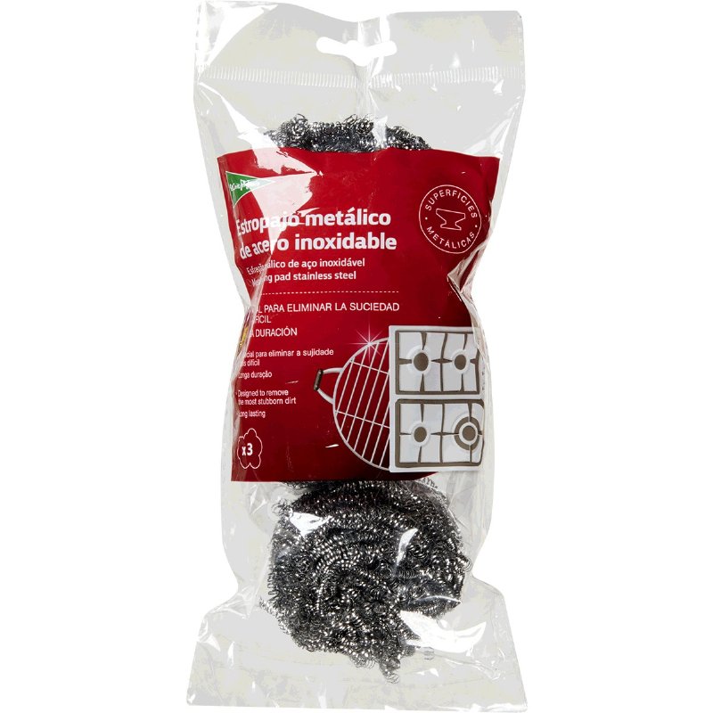 Esfregão Metálico De Aço Inoxidável 3 unidades
