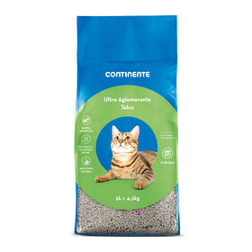 Areia Ultra Aglomerante Bentonite Natural Talco Continente 5 l / 4,3 kg