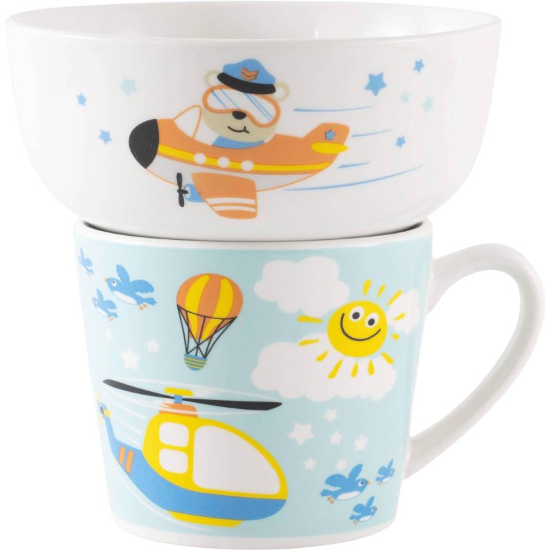 Conjunto Caneca E Taça Avião Kasa