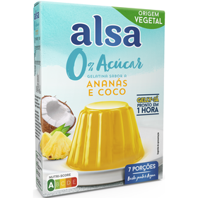 Gelatina Em Pó De Ananás E Coco Sem Açúcar Gelly-Já Alsa 42 gr