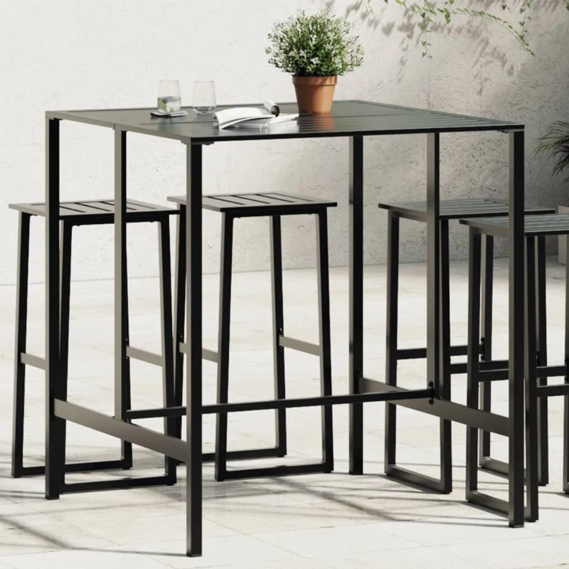 Hkh Mesa De Bar Aço Revestido A Pó - Preto