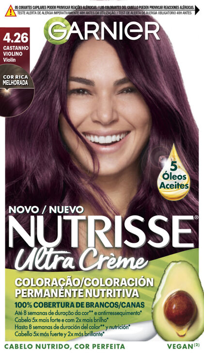 Coloração Nutrisse Castanho Violino 4.26 Nutrisse Garnier 0.16Kg