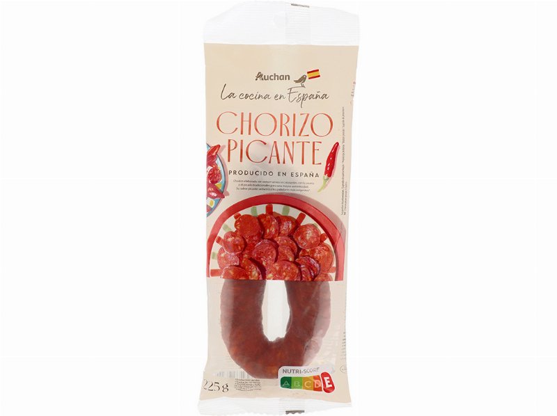 Chouriço Picante Auchan À Mesa Em Espanha 225 g