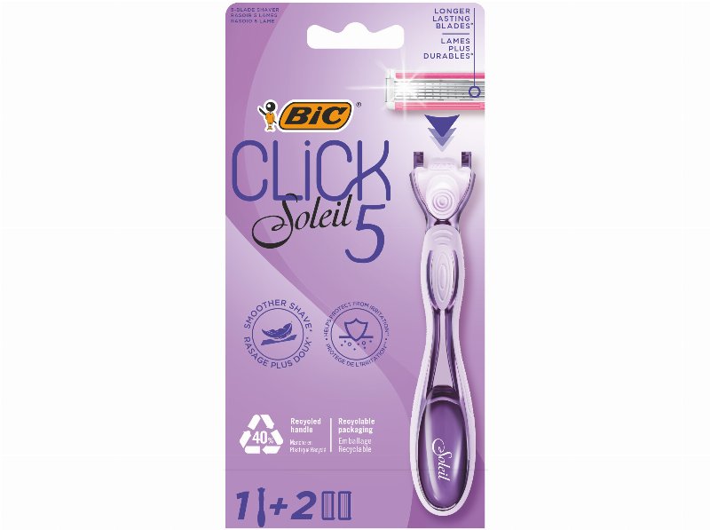 Máquina Depilatória Bic Click 5 Cabo + 2 Recar