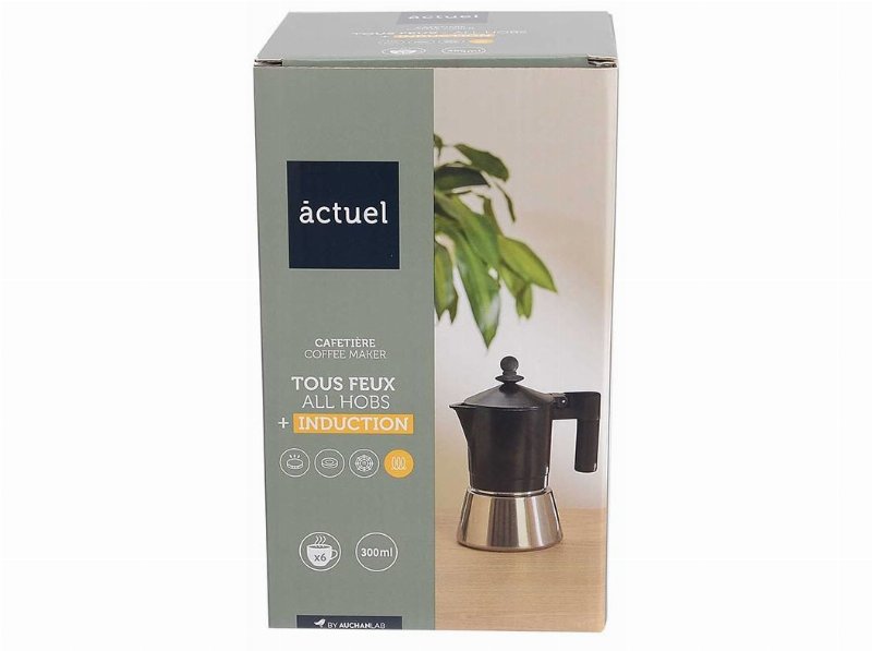 Cafeteira Aluminio Actuel Preto 6 Chávenas