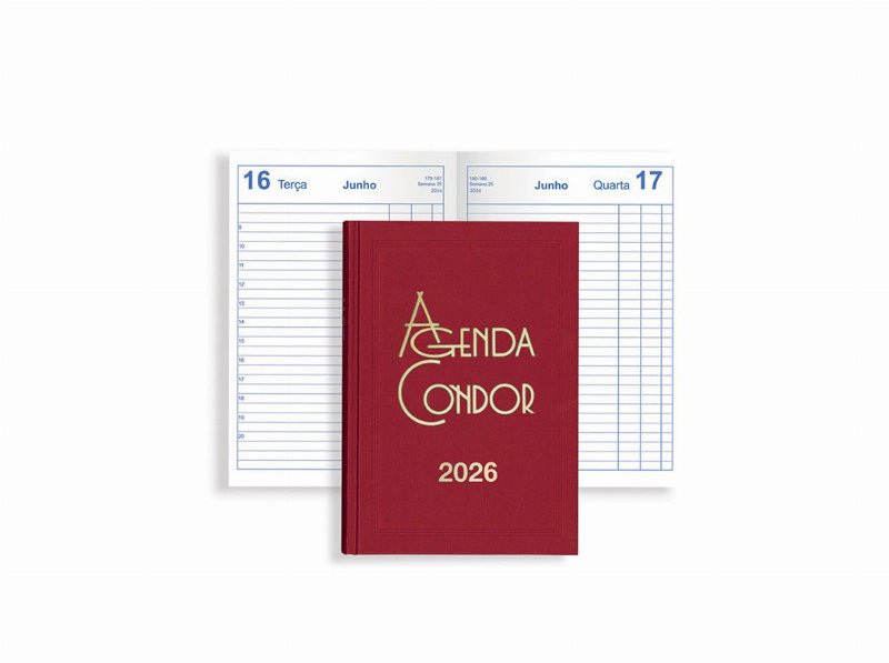 Agenda Diária Condor Escritório Firmo Vermelho A5