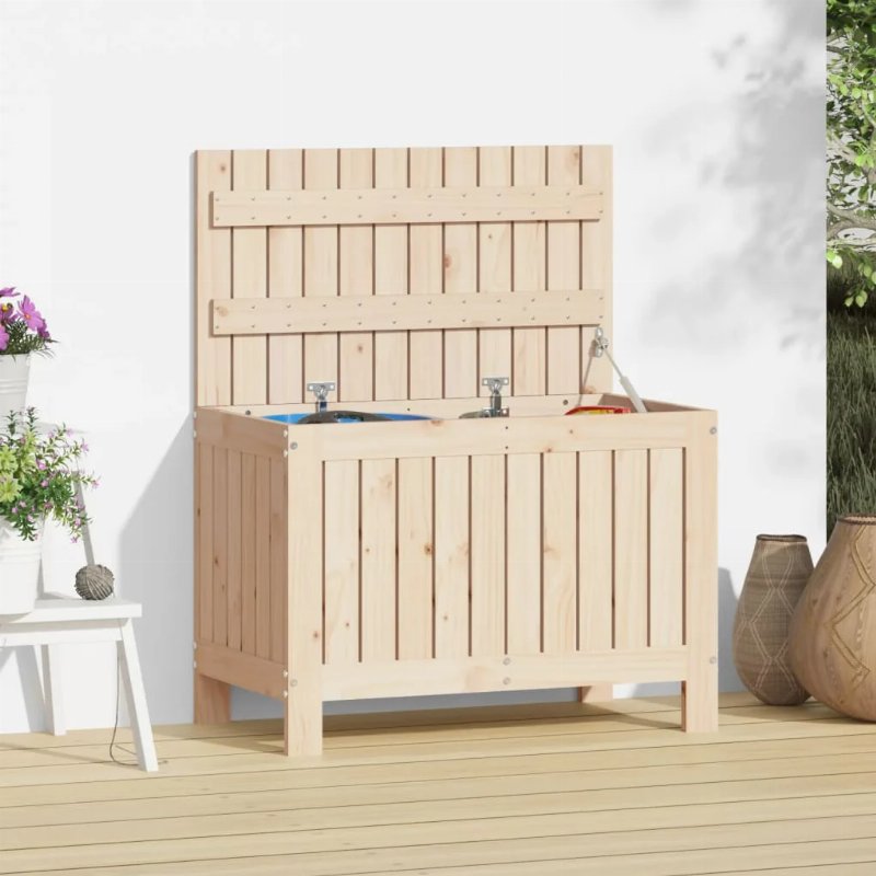 Hkh Caixa De Arrumação Jardim 76X42,5X54 Cm Madeira De Pinho Maciça - Marrom
