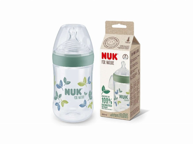 Biberão Nuk For Nature Sil. Verde 260 ml M