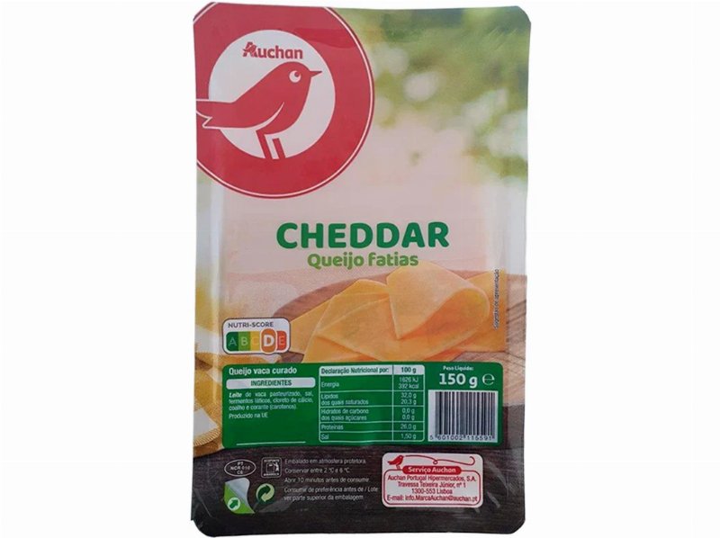 Queijo Cheddar Auchan Fatias 150 g