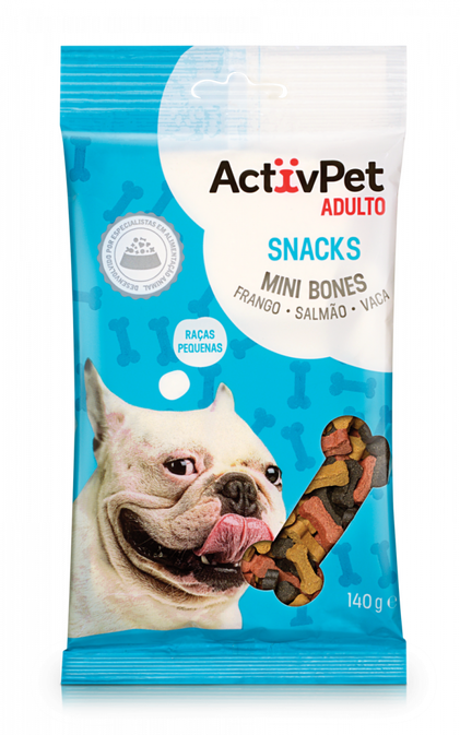 Snack Para Cão Raças Pequenas Mini Bones Activpet 0.14Kg