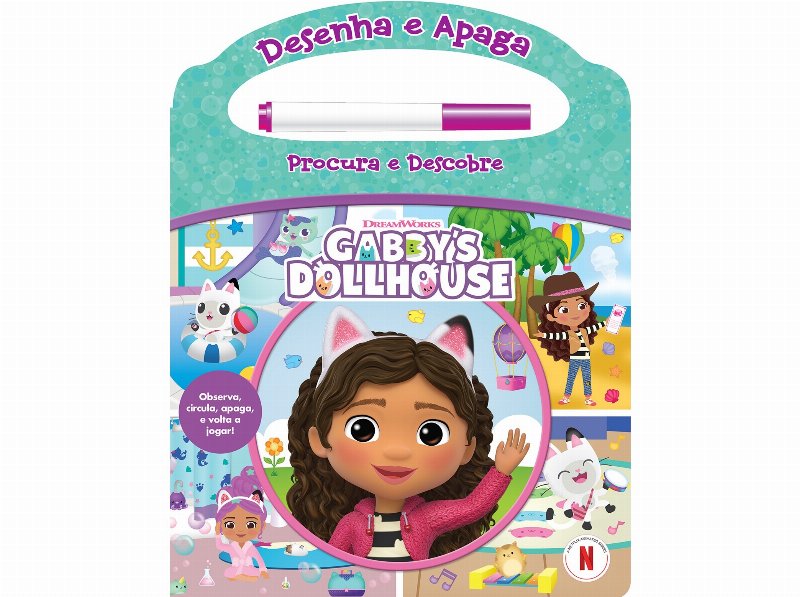 Livro Gabby's Dollhouse - Desenha E Apaga. Procura E Descobre